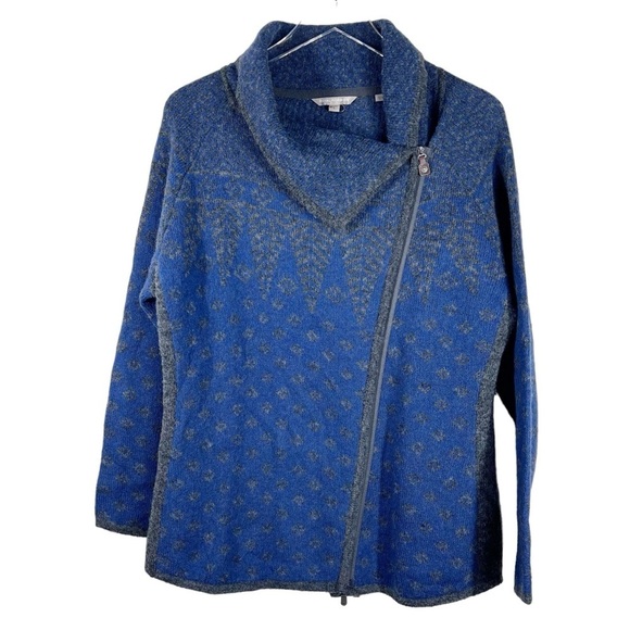 ROYAL ROBBINS Wool Asymmetrical Zip Cardigan Sweater - Picture 1 of 12